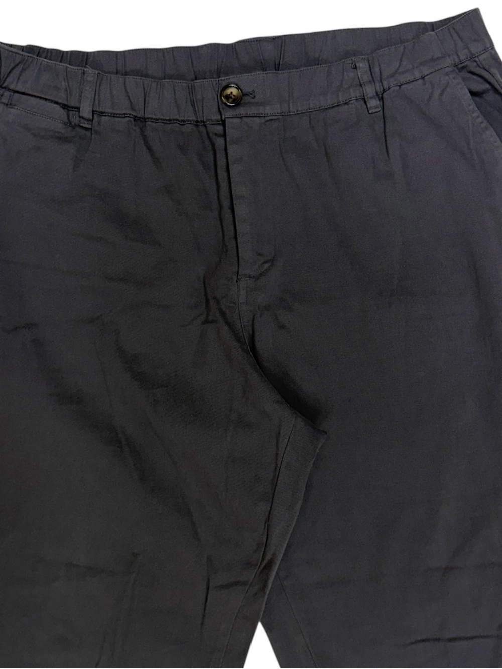 Cove USA Chino Pants Mens 38x30 Grey Stretch Cotton Twill Elastic Waist Relaxed